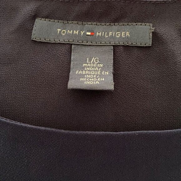 Tommy Hilfiger Polka Dot Elastic Waist Dress, Navy Pink Sleeveless Women's Size - Picture 8 of 10